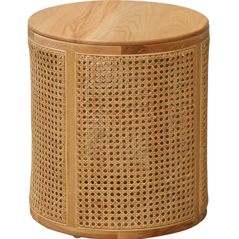 Table d'appoint ronde en rotin au style nordique • Ma Table d'appoint